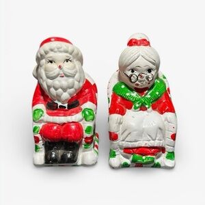 Festive Santa and Mrs. Claus Figurine Set
